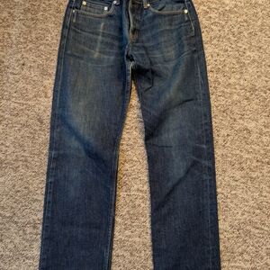 Men's Dark Blue Straight-Leg Jeans
